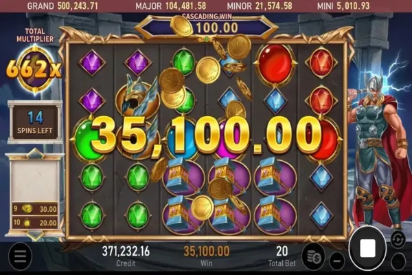 雷神之錘 高倍率贏分畫面